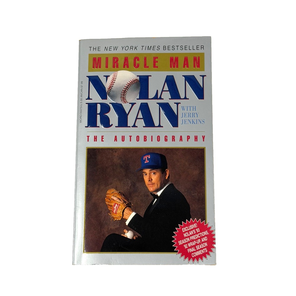 Miracle Man Nolan Ryan Autobiography Paperback Jerry Jenkins Baseball Book